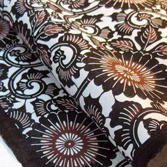 Katazome Black and Brown Large Mums with Vines SA-12