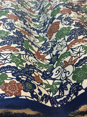 Katazome Blue, Brown and Green Vine SA-32