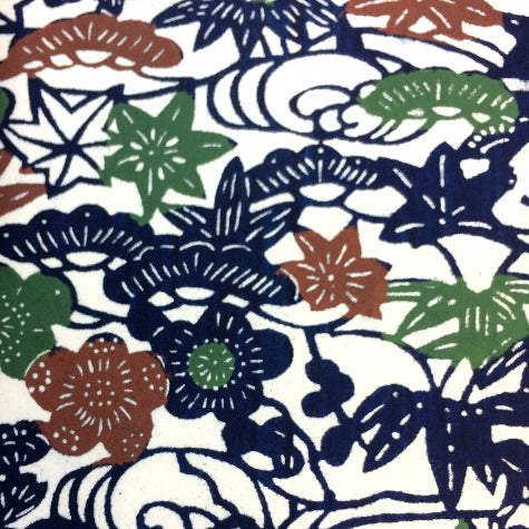 Katazome Blue, Brown and Green Vine SA-32