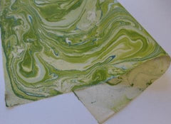 Marbled Lokta-Green and Seagreen on Natural
