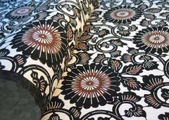 Katazome Black and Brown Large Mums with Vines SA-12