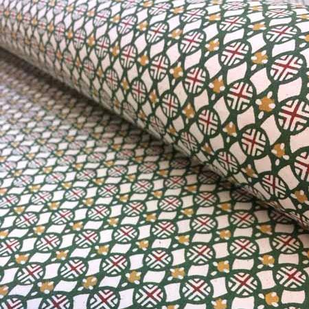 Katazome Green Circles and Diamonds SA-62