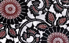 Katazome Black and Brown Large Mums with Vines SA-12