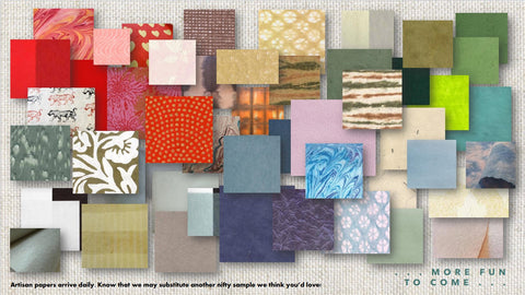 paper sampler, curation, pastiche, collage pack