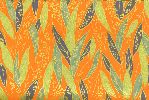 Yuzen Orange with Cobalt Leaves KA-1091