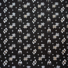 Yuzen Black Lantern Bird Kasuri Weave KP-3161B