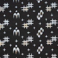 Yuzen Black Lantern Bird Kasuri Weave KP-3161B