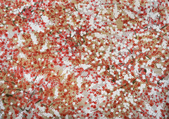 Sougara Yuzen Frame-able Art Scene Red and White Plum Blossoms on Grey KYO-169