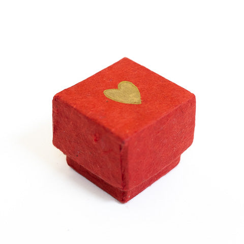 I Heart Lokta: Red Lokta Boxes with Gold Hearts NP-BX1A