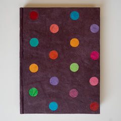 Lokta Journal with Polka Dots - Plum NP-PJ