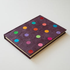 Lokta Journal with Polka Dots - Plum NP-PJ