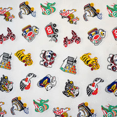 Yuzen Zodiac Animals on White YW-Zodiac