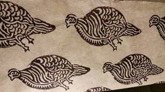 Vintage Lokta Woodblock Guinea Hens