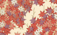 Yuzen Orange Coral Maple Leaves on Beige-KD-3092