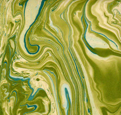 Marbled Lokta-Green and Seagreen on Natural