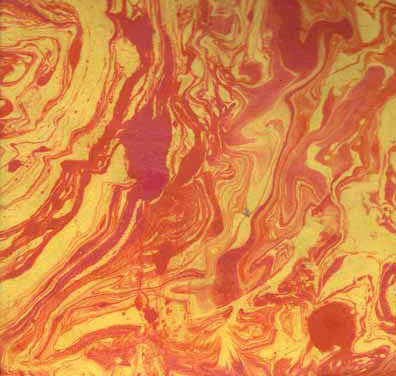 Marbled Lokta Red on Yellow