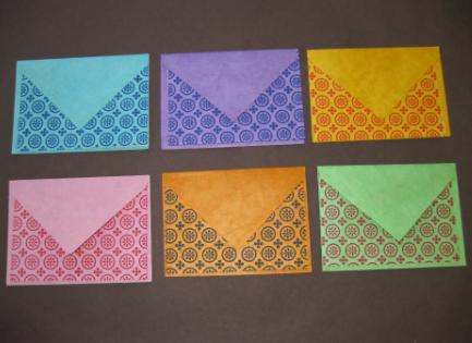 Blank Bright Colors Geometric Circle Printed Notecards w/ Envelopes