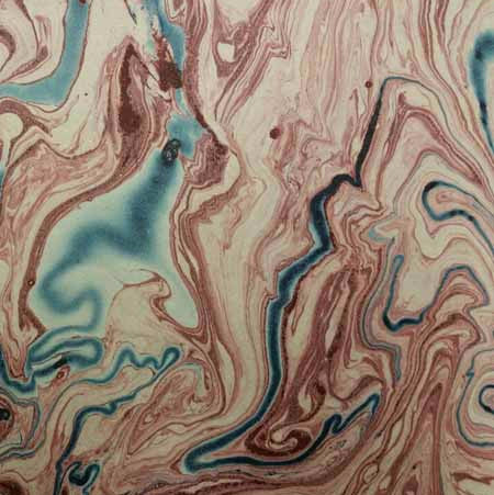 Marbled Lokta-Red and Blue on Natural