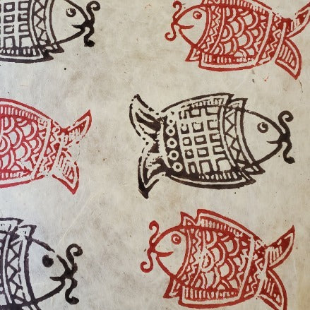 Lokta Woodblock Fish with Whiskers