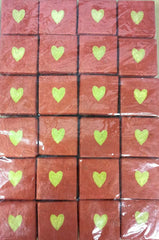 I Heart Lokta: Bundle of 24 Red Lokta Boxes with Gold Hearts